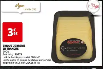 Agour BRIQUE DE BREBIS EN TRANCHE