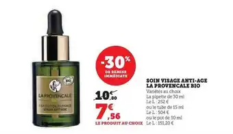 Hyper U La provençale bio - soin visage anti-age offre