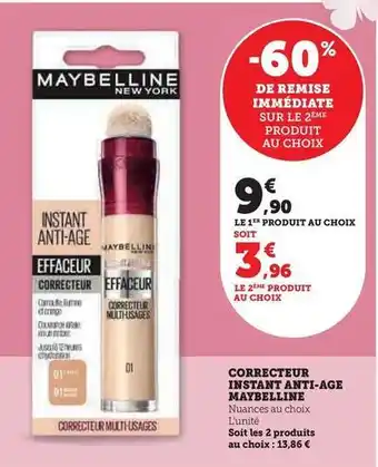 Hyper U Maybelline - correcteur instant anti age offre