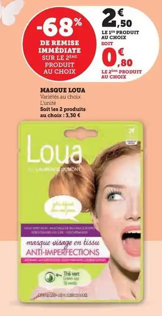 Hyper U Loua - masque offre
