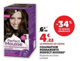 Hyper U Schwarzkopf - coloration permanente perfect mousse offre