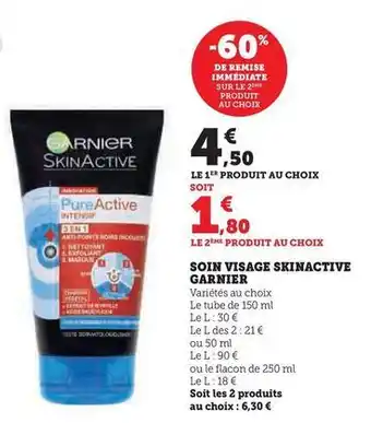 Hyper U Garnier - soin visage skinactive offre
