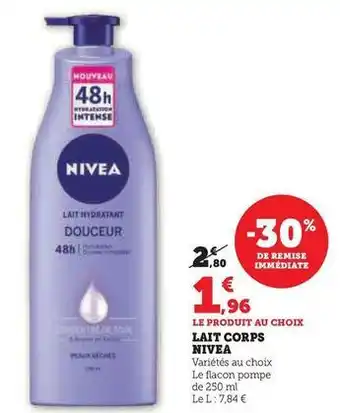 Hyper U Nivea - lait corps offre