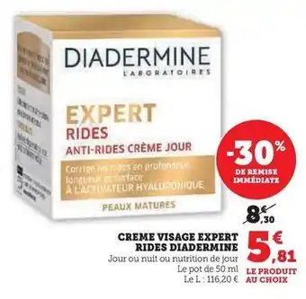 Hyper U Diadermine - creme visage expert rides offre