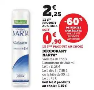 Hyper U Narta - deodorant offre