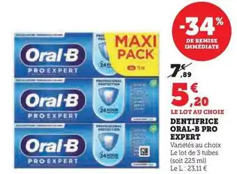 Hyper U Oral-b - dentifrice pro expert offre
