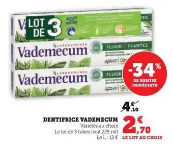 Hyper U Vademecum - dentifrice offre