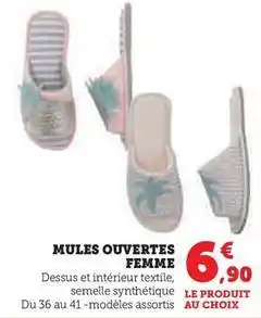 Hyper U Mules ouvertes femme offre