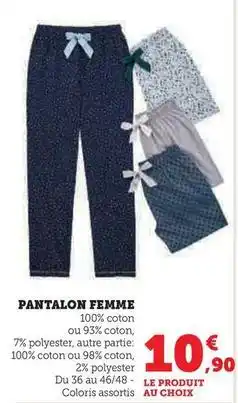 Hyper U Pantalon femme offre