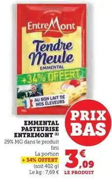 Hyper U Entremont - emmental pasteurise offre