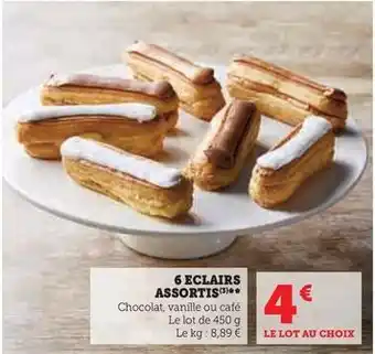 Hyper U 6 eclairs assortis offre