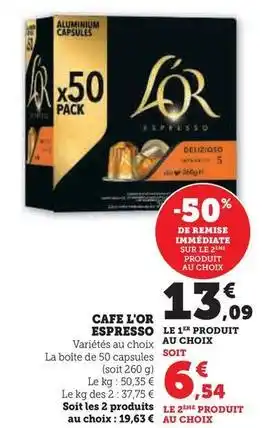 Hyper U L'or espresso - cafe offre