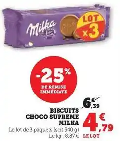 Hyper U Milka - biscuits choco supreme offre
