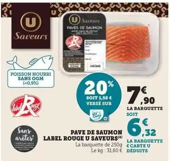U Express U - paves de saumon label rouge saveurs offre