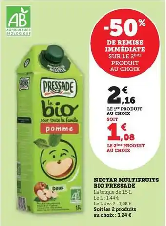 U Express Pressade - nectar multifruits bio offre