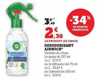 Hyper U Airwick - desodorisant offre
