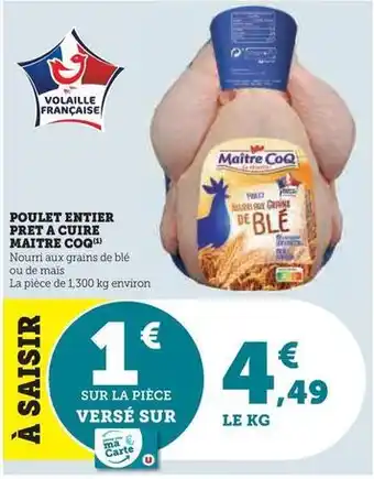 U Express Maître coq - poulet entier pret a cuire offre