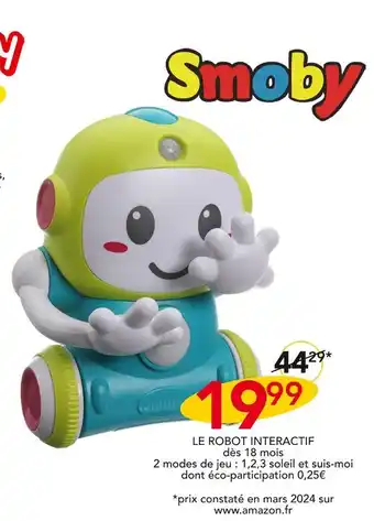 Stokomani SMOBY LE ROBOT INTERACTIF offre