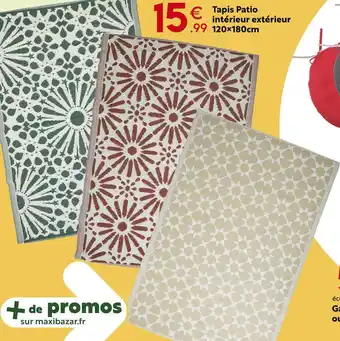 Maxi Bazar Tapis Patio intérieur extérieur 120x180cm offre