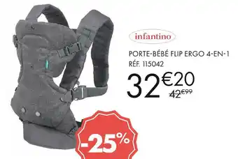 Aubert INFANTINO PORTE-BÉBÉ FLIP ERGO 4-EN-1 offre