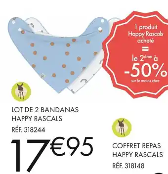 Aubert LOT DE 2 BANDANAS HAPPY RASCALS offre