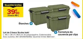 Castorama Lot de 3 bacs Scuba kaki offre