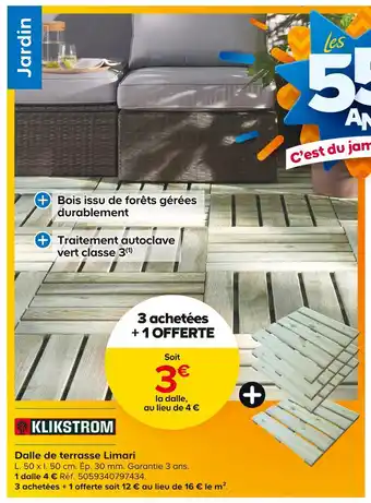 Castorama Klikstrom Dalle de terrasse Limari offre