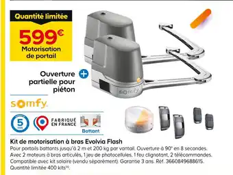 Castorama Somfy Kit de motorisation à bras Evolvia Flash offre