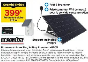 Castorama mecafer Panneau solaire Plug & Play Premium 415 W offre