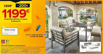 Castorama Ensemble détente et repas Cayenne offre