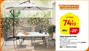 Weldom Table de jardin ALMA offre