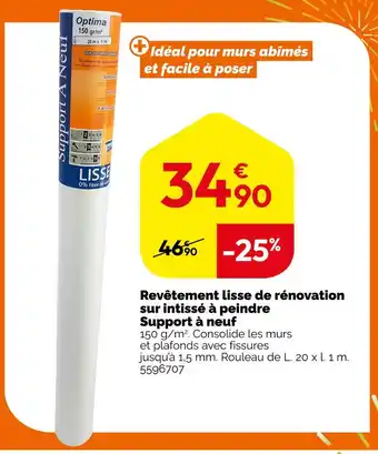 Weldom Optima Revêtement lisse de rénovation sur intissé à peindre Support à neuf offre