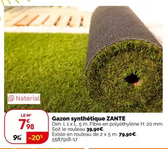 Weldom Naterial Gazon synthétique ZANTE offre