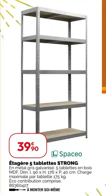 Weldom Spaceo Étagère 5 tablettes STRONG offre