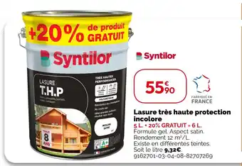 Weldom Syntilor Lasure très haute protection incolore offre