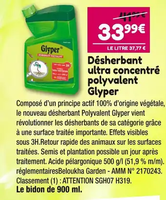 Point Vert Glyper Désherbant ultra concentré polyvalent offre