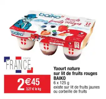 Cora x Carrefour Yaourt nature sur lit de fruits rouges offre