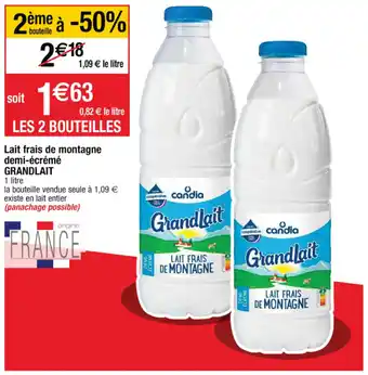 Cora x Carrefour Lait frais de montagne demi-écrémé offre