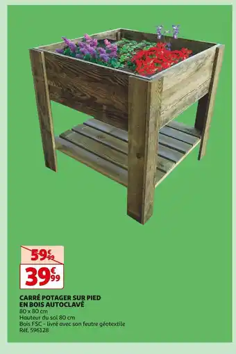 Auchan CARRÉ POTAGER SUR PIED EN BOIS AUTOCLAVÉ offre