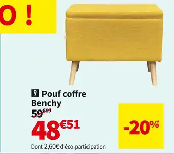 Conforama POUF COFFRE BENCHY offre