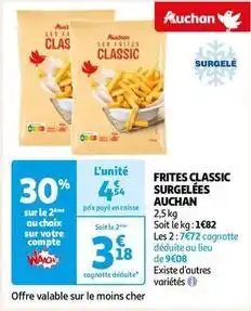 Auchan Auchan - frites classic surgelées offre