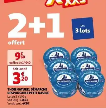 Auchan Petit navire - thon naturel démarche responsable offre