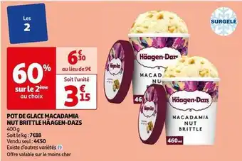 Auchan Haagen dazs - pot de glace macadamia nut brittle offre