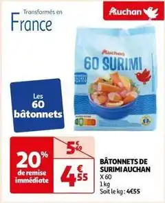 Auchan Auchan - bâtonnets de surimi offre