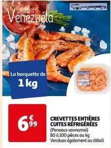 Auchan Crevettes entières cuites réfrigérées offre