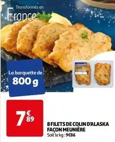 Auchan 8 filets de colin d'alaska façon meunière offre