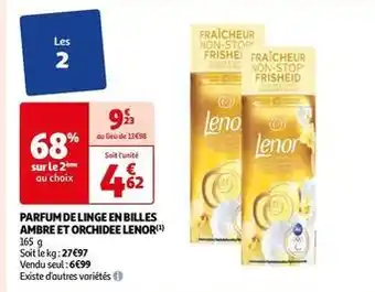 Auchan Lenor - parfum de linge en billes ambre et orchidee offre