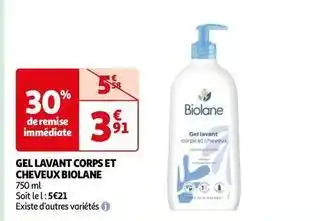 Auchan Biolane - gel lavant corps et cheveux offre
