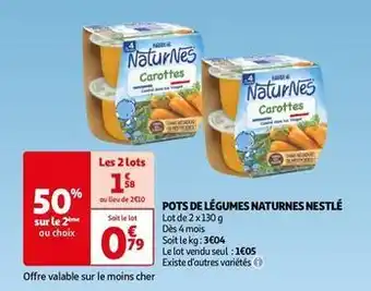 Auchan Nestlé - pots de légumes naturnes offre