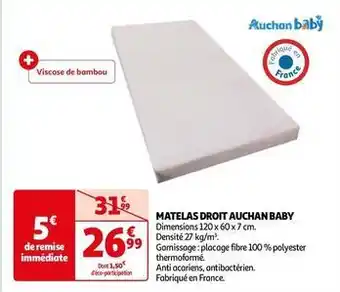Auchan Auchan baby - matelas droit offre